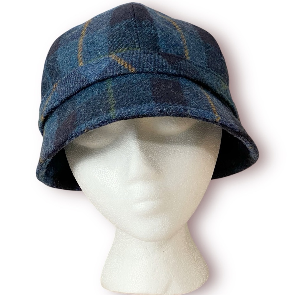 MUCROS WEAVERS Jaunty Women’s Flapper Cloche Hat Irish Wool Blue Tweed - Picture 6 of 12